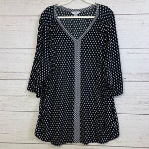Croft & Barrow Black and White Patterned Tunic Blouse/Cover Up, size 3X